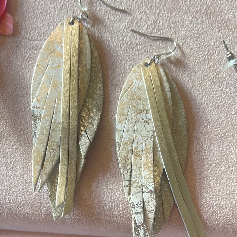 Gold and Silver Leaf Earrings